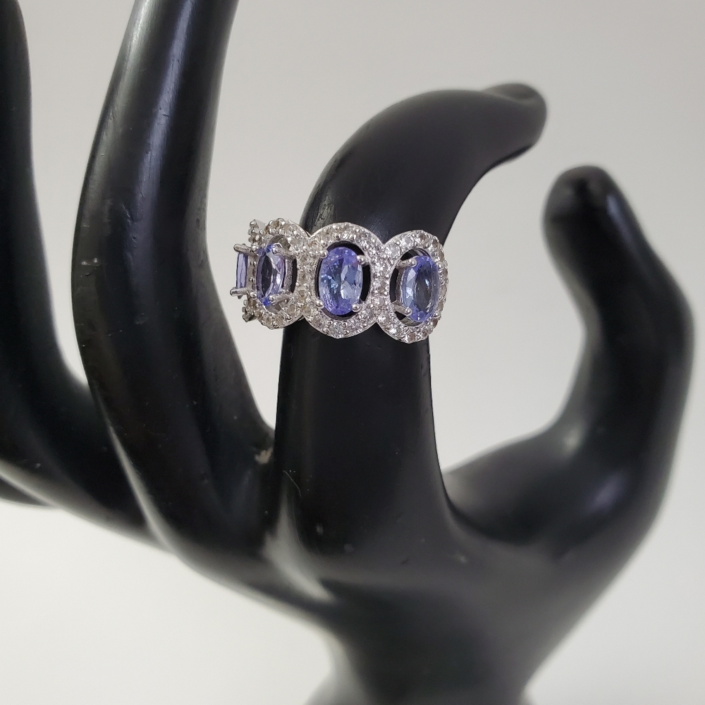 Twilight Symphony Sterling Silver 925 Tanzanite Ring - Picture 9 of 13